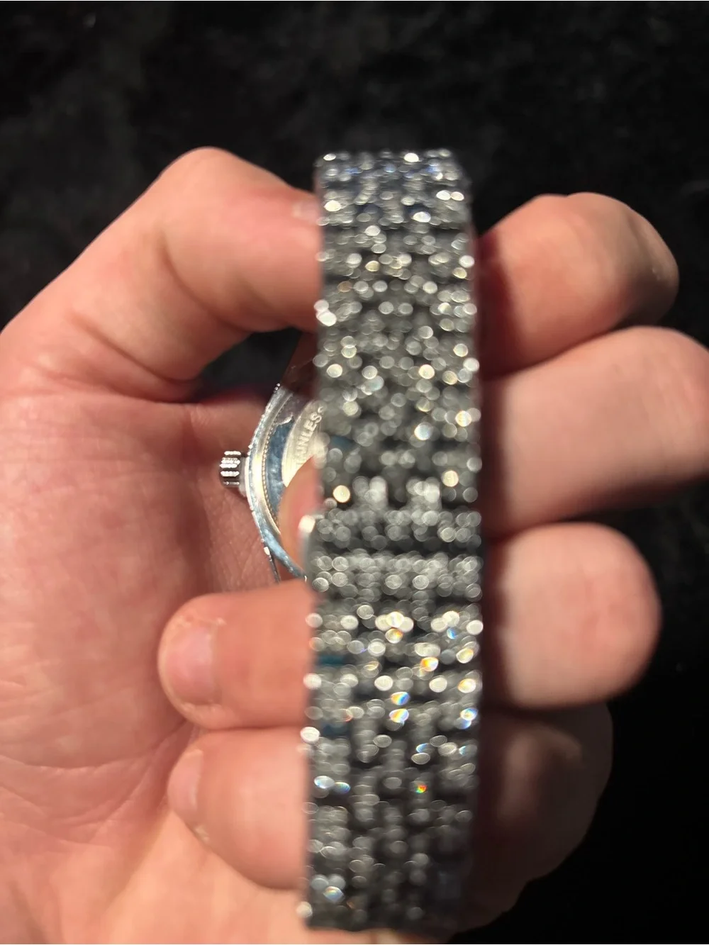 Silver and Black Roman Bussdown Watch